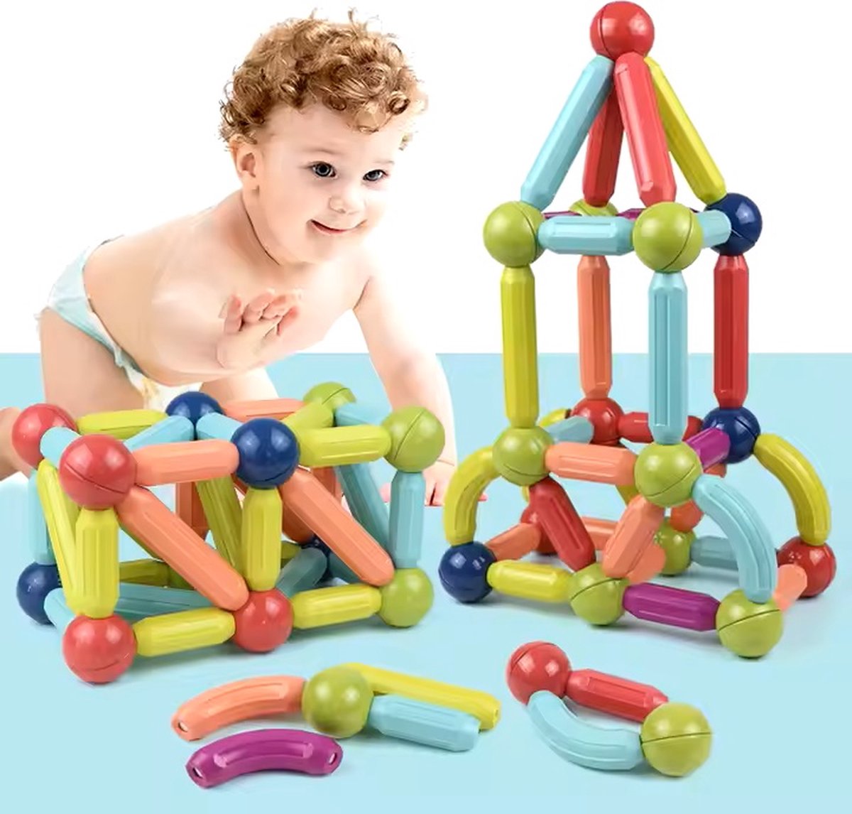 Magnetische Bouwblokken voor Kinderen | Leren Speelgoed voor kinderen vanaf 4+ jaar | Stimuleert Creativiteit en Motorische Vaardigheden